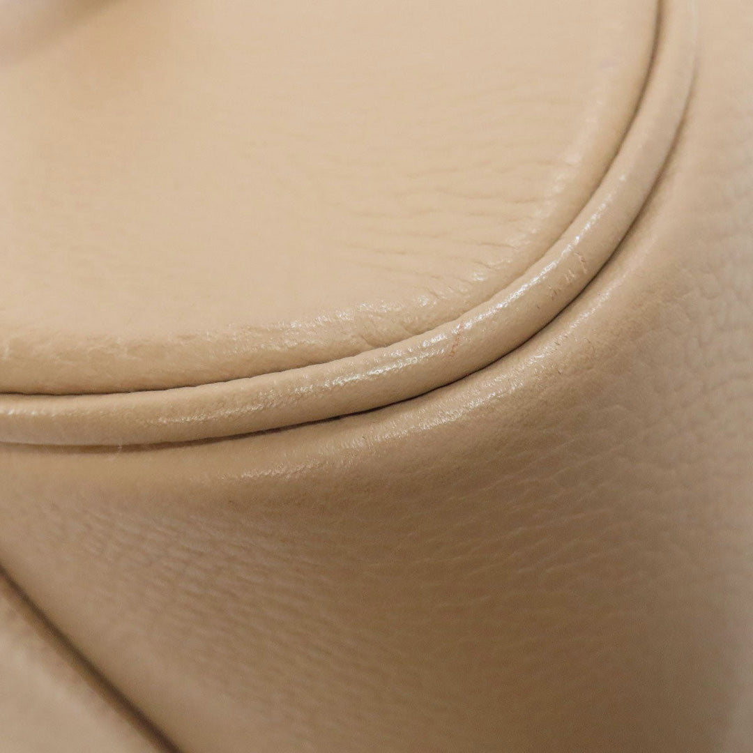 BURBERRY Handbag leather beige logo Women Used Authentic