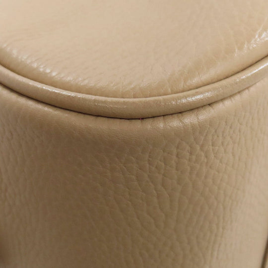 BURBERRY Handbag leather beige logo Women Used Authentic