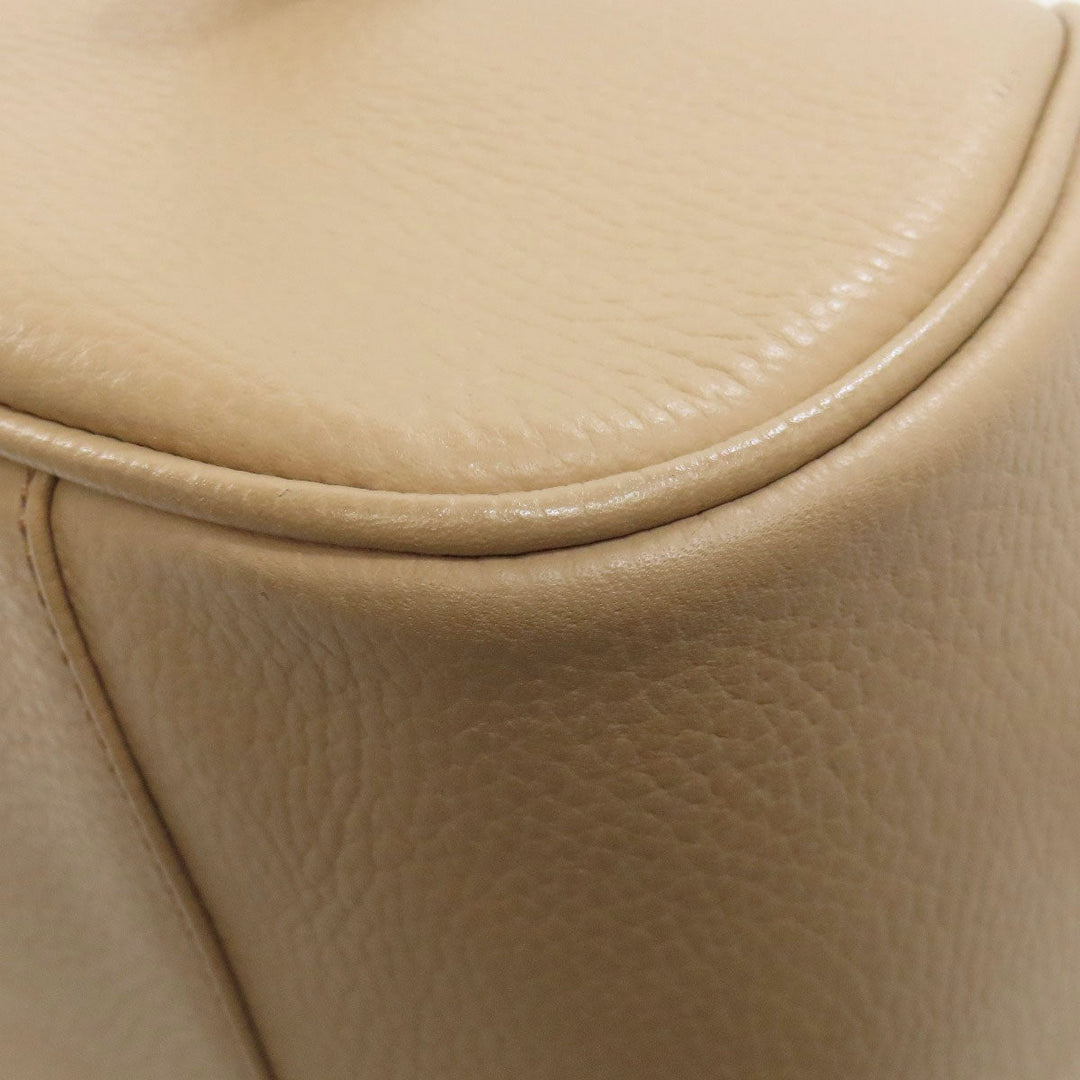 BURBERRY Handbag leather beige logo Women Used Authentic
