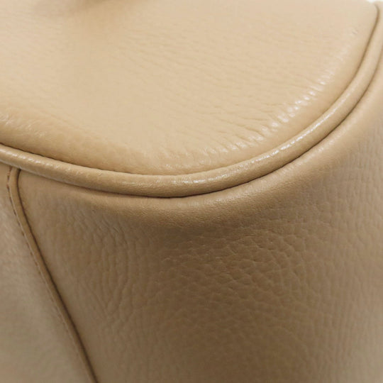 BURBERRY Handbag leather beige logo Women Used Authentic