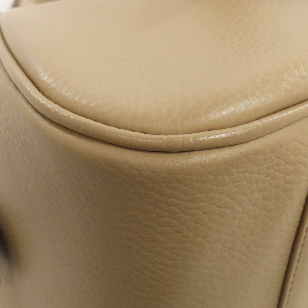 BURBERRY Handbag leather beige logo Women Used Authentic