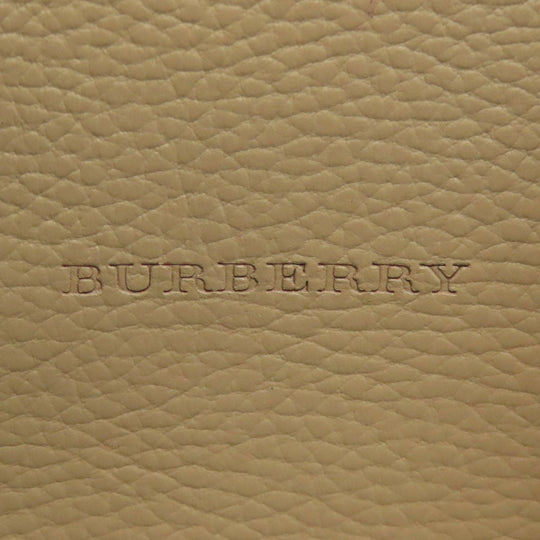 BURBERRY Handbag leather beige logo Women Used Authentic