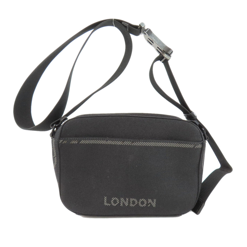 BURBERRY Shoulder Bag canvas black logo Women Used Authentic