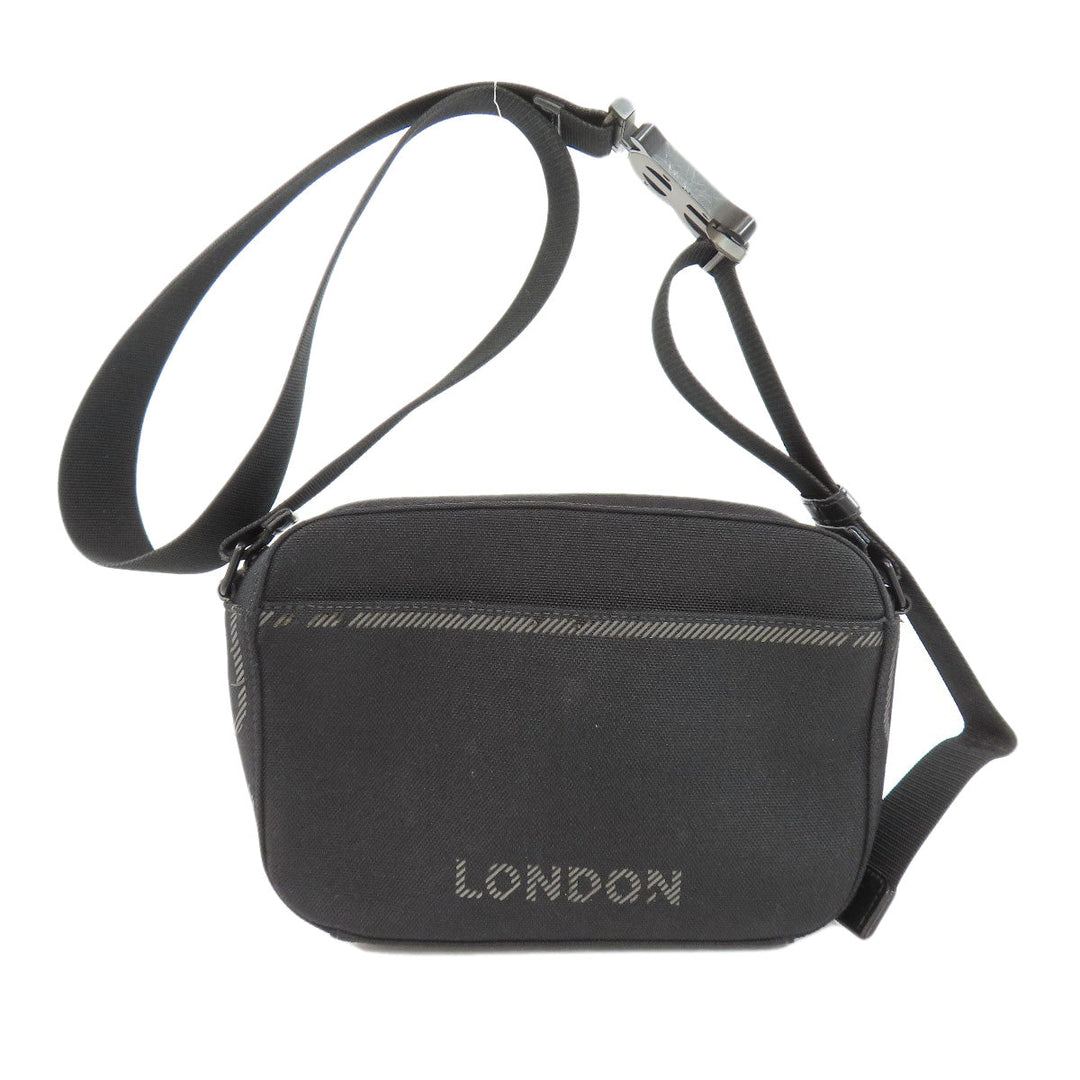 BURBERRY Shoulder Bag canvas black logo Women Used Authentic