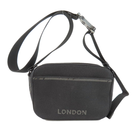 BURBERRY Shoulder Bag canvas black logo Women Used Authentic