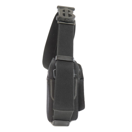 BURBERRY Shoulder Bag canvas black logo Women Used Authentic