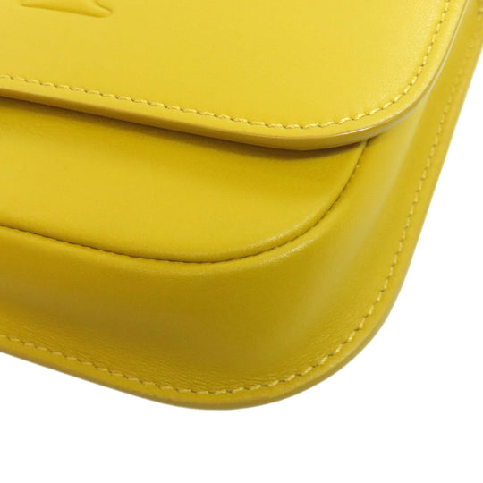 MAX MARA Shoulder Bag leather yellow logo Women Used Authentic