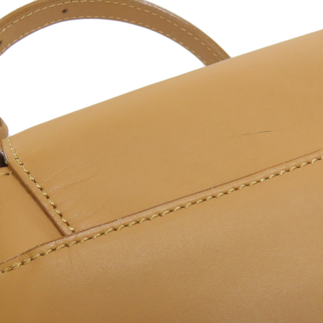 BURBERRY Shoulder Bag leather beige logo Women Used Authentic