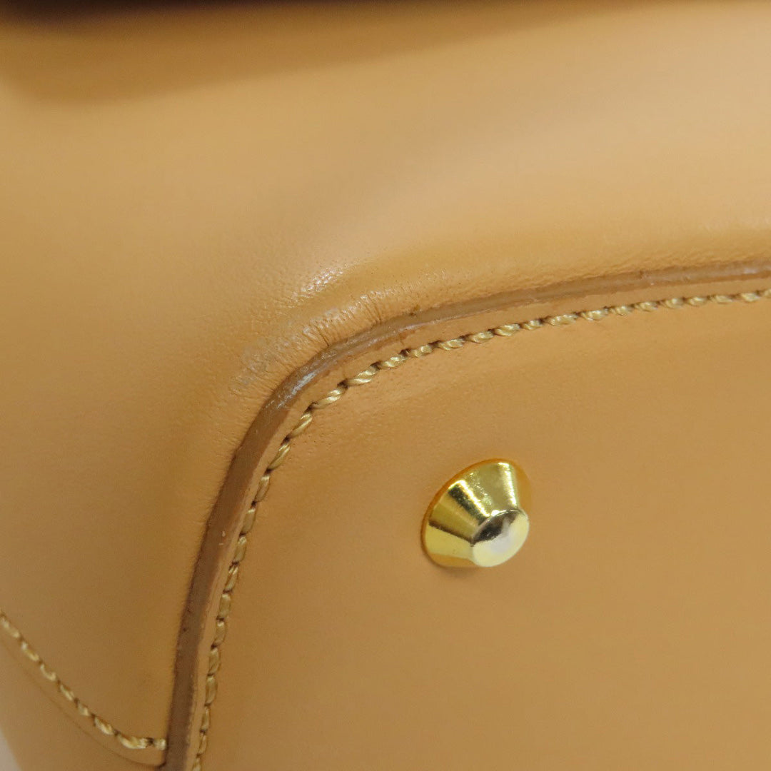 BURBERRY Shoulder Bag leather beige logo Women Used Authentic