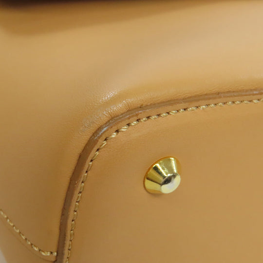 BURBERRY Shoulder Bag leather beige logo Women Used Authentic