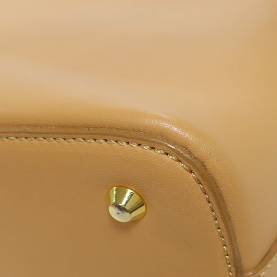 BURBERRY Shoulder Bag leather beige logo Women Used Authentic