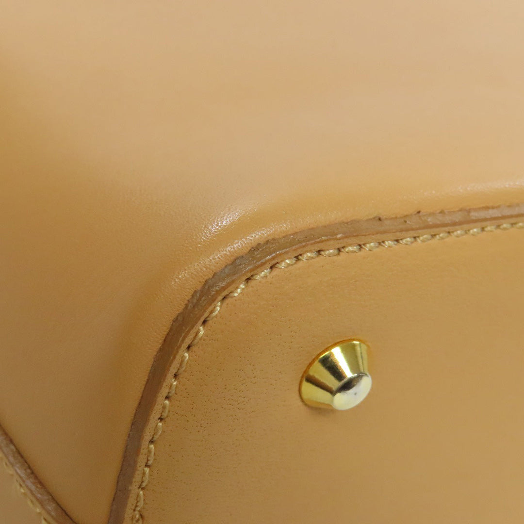 BURBERRY Shoulder Bag leather beige logo Women Used Authentic