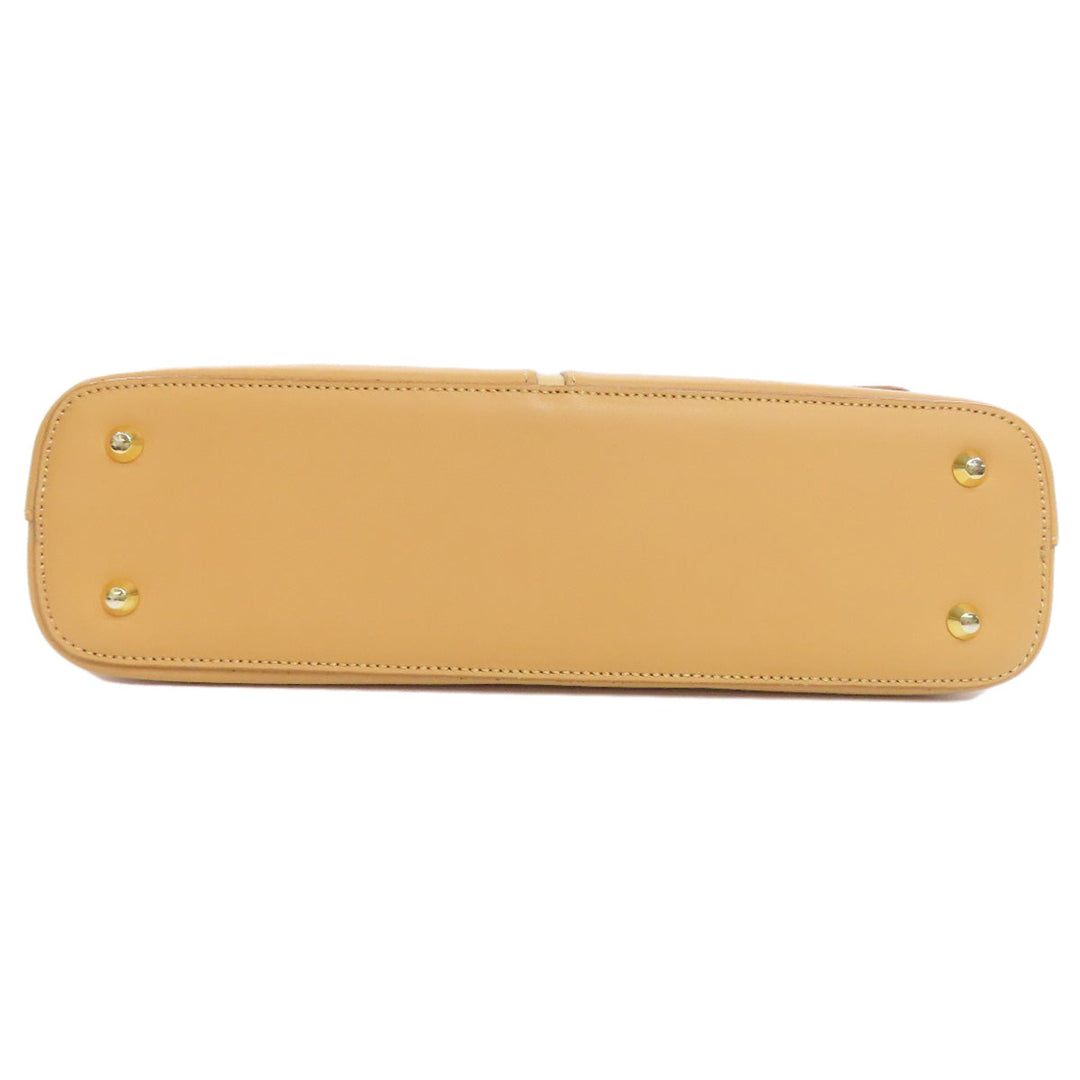 BURBERRY Shoulder Bag leather beige logo Women Used Authentic