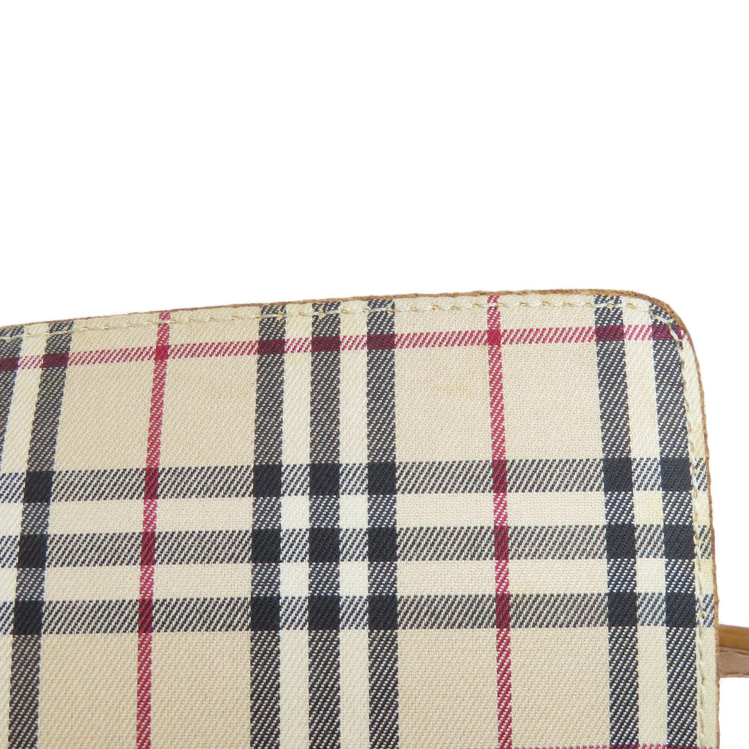 BURBERRY Shoulder Bag leather beige logo Women Used Authentic