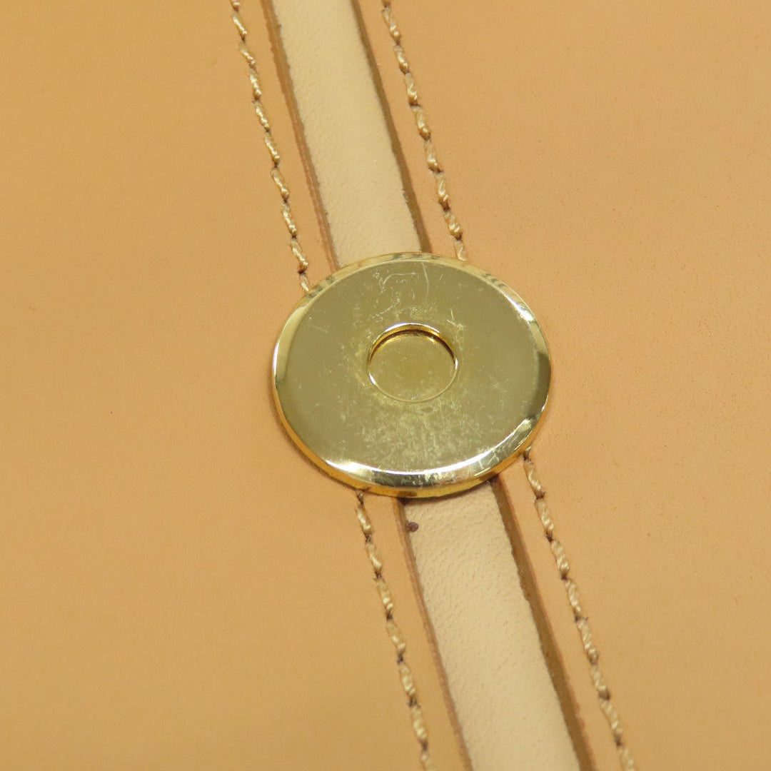 BURBERRY Shoulder Bag leather beige logo Women Used Authentic