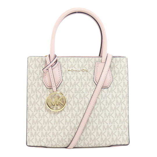 MICHAEL KORS Handbag PVC white Mercer 2WAY Women Used Authentic