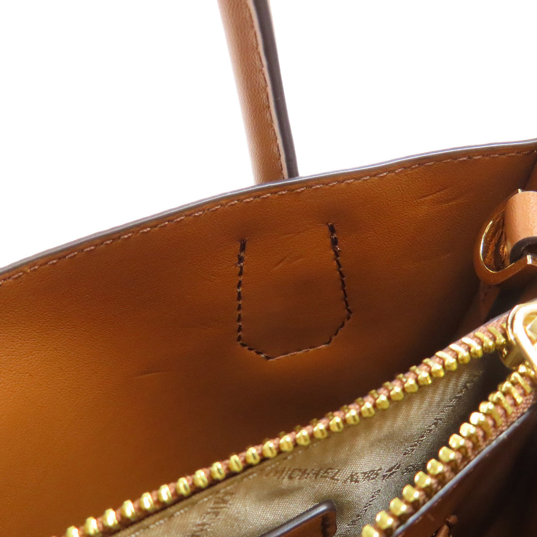 MICHAEL KORS Handbag PVC Brown MK Signature 2WAY Women Used Authentic