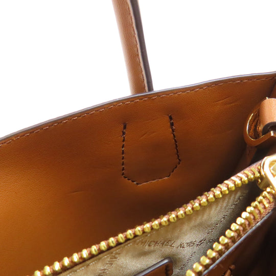 MICHAEL KORS Handbag PVC Brown MK Signature 2WAY Women Used Authentic