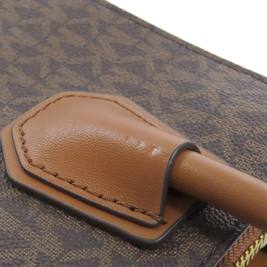 MICHAEL KORS Handbag PVC Brown MK Signature 2WAY Women Used Authentic
