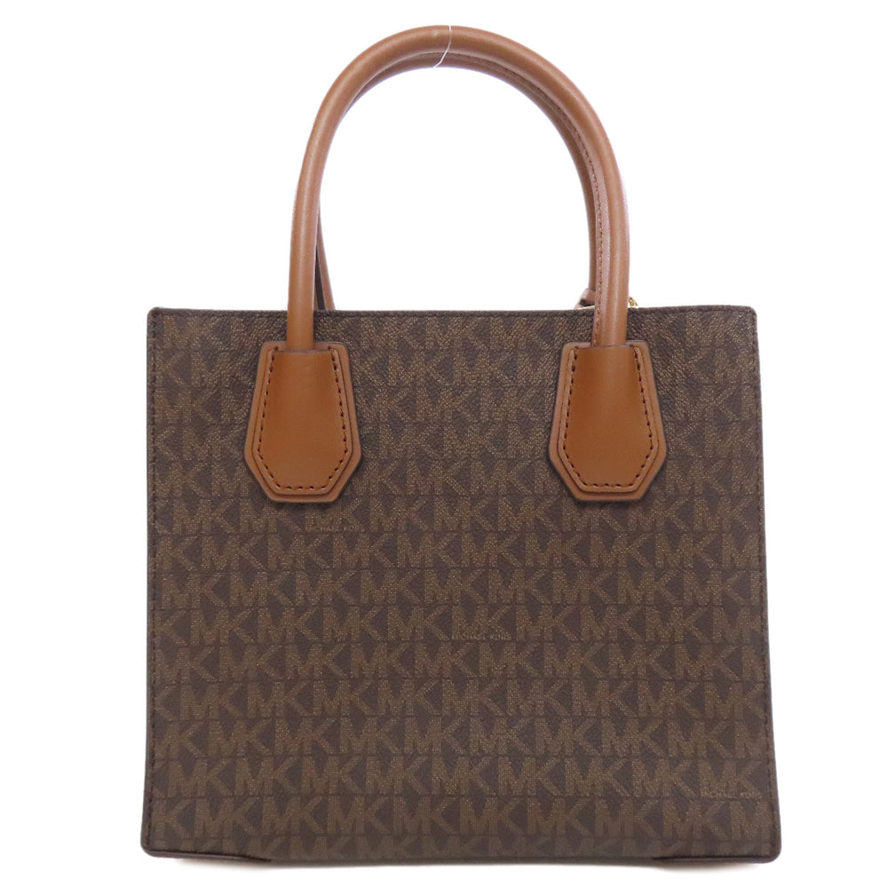 MICHAEL KORS Handbag PVC Brown MK Signature 2WAY Women Used Authentic
