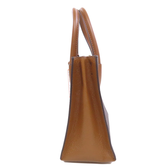 MICHAEL KORS Handbag PVC Brown MK Signature 2WAY Women Used Authentic