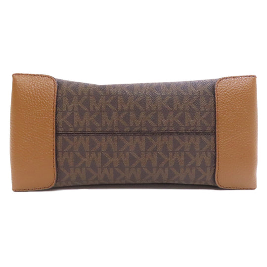 MICHAEL KORS Handbag PVC Brown MK Signature 2WAY Women Used Authentic