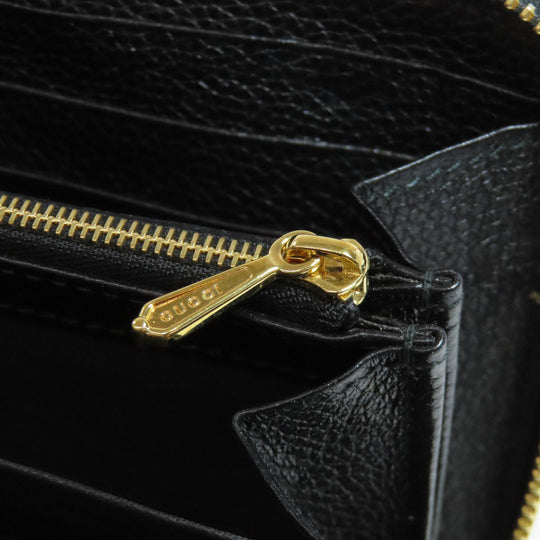GUCCI Long Wallet Purse 570661 leather black Zumi Women Used Authentic