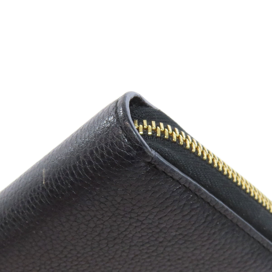 GUCCI Long Wallet Purse 570661 leather black Zumi Women Used Authentic