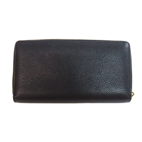 GUCCI Long Wallet Purse 570661 leather black Zumi Women Used Authentic