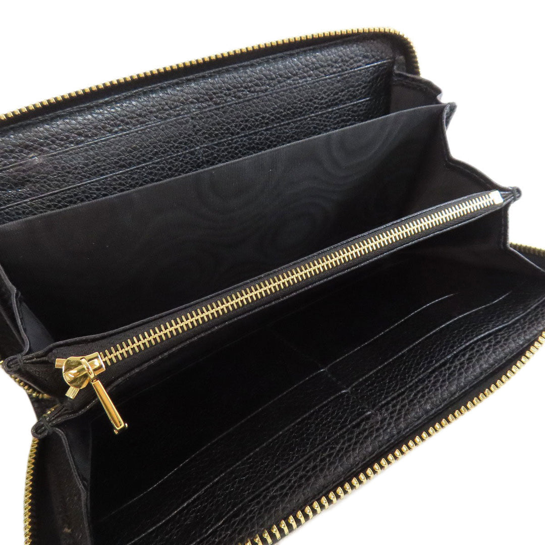 GUCCI Long Wallet Purse 570661 leather black Zumi Women Used Authentic