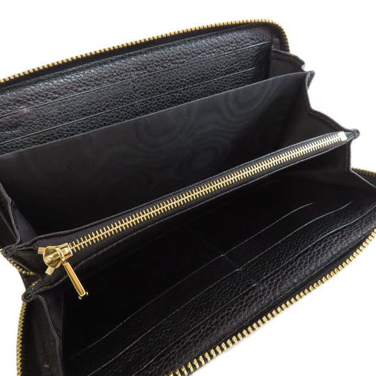 GUCCI Long Wallet Purse 570661 leather black Zumi Women Used Authentic