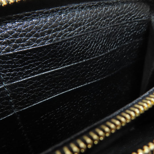 GUCCI Long Wallet Purse 570661 leather black Zumi Women Used Authentic