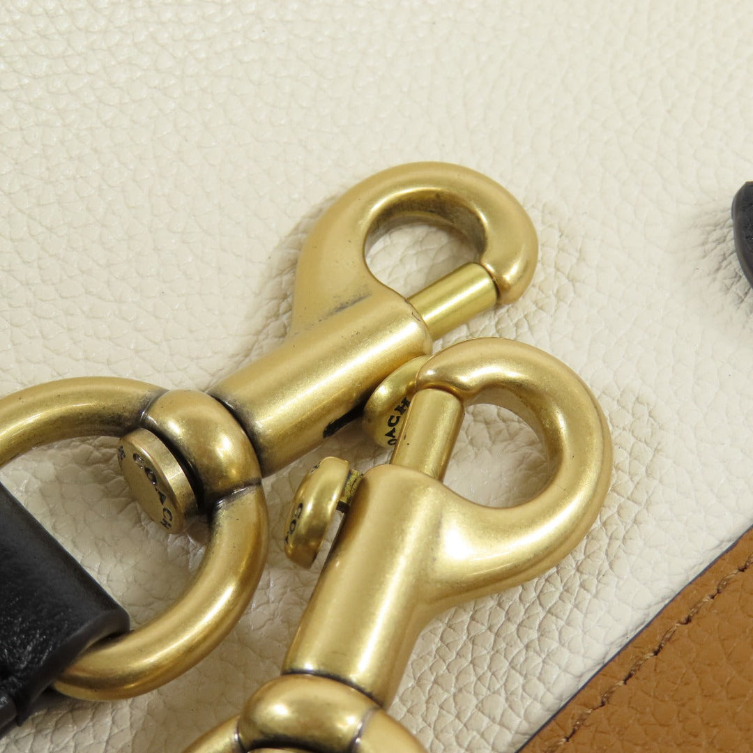 COACH Handbag C0777 leather white Field 30 Color Block 2WAY Women Used Authentic