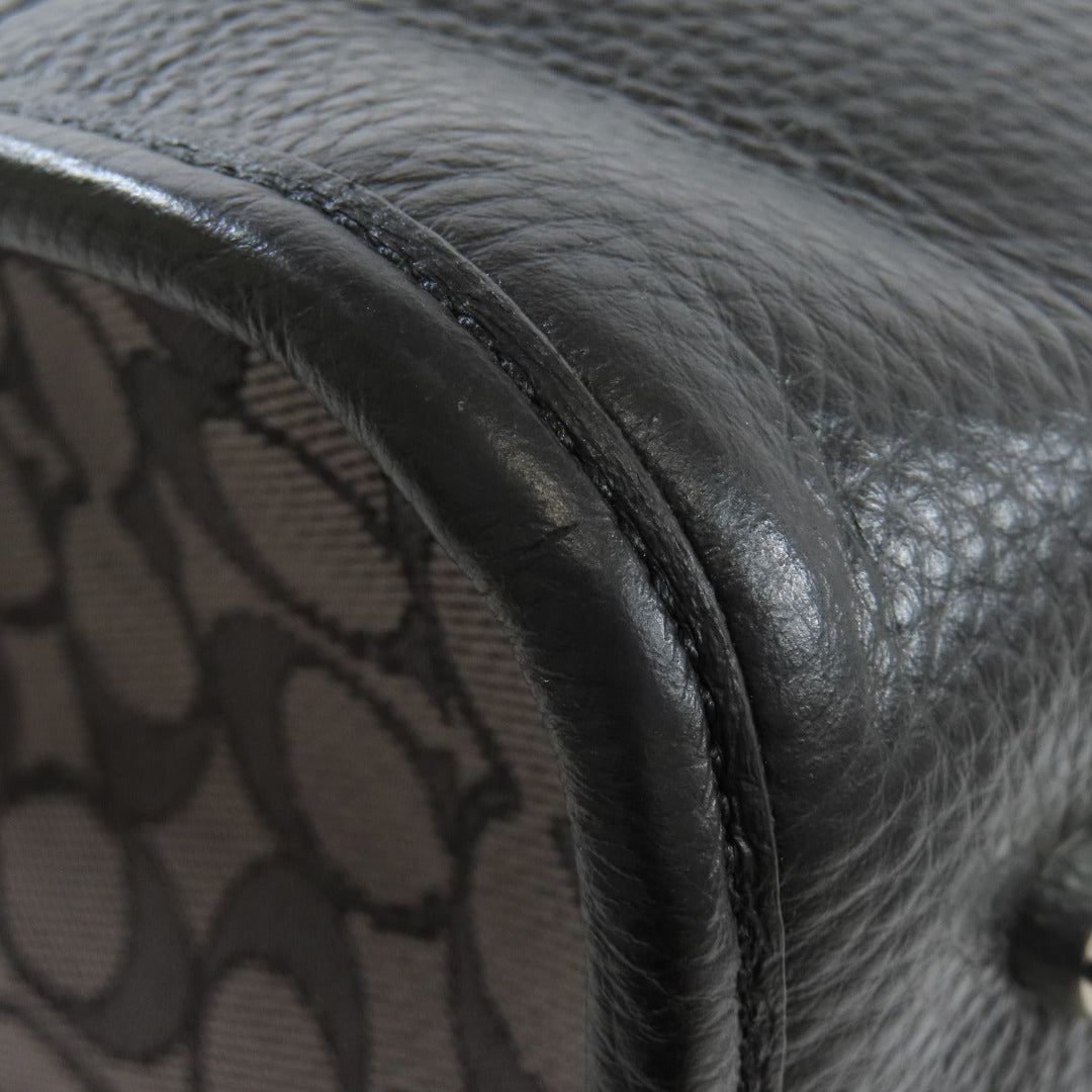 COACH Tote Bag C8418 canvas black Dempsey 40 2WAY Women Used Authentic