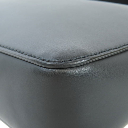 VALENTINO Shoulder Bag Calfskin black logo Women Used Authentic