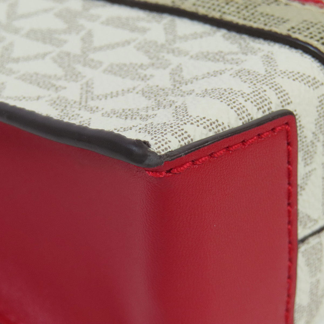MICHAEL KORS Handbag PVC white Mercer MK Signature 2WAY Women Used Authentic