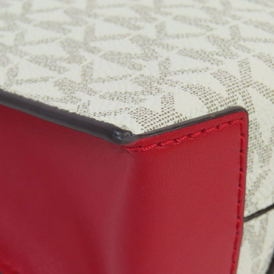MICHAEL KORS Handbag PVC white Mercer MK Signature 2WAY Women Used Authentic