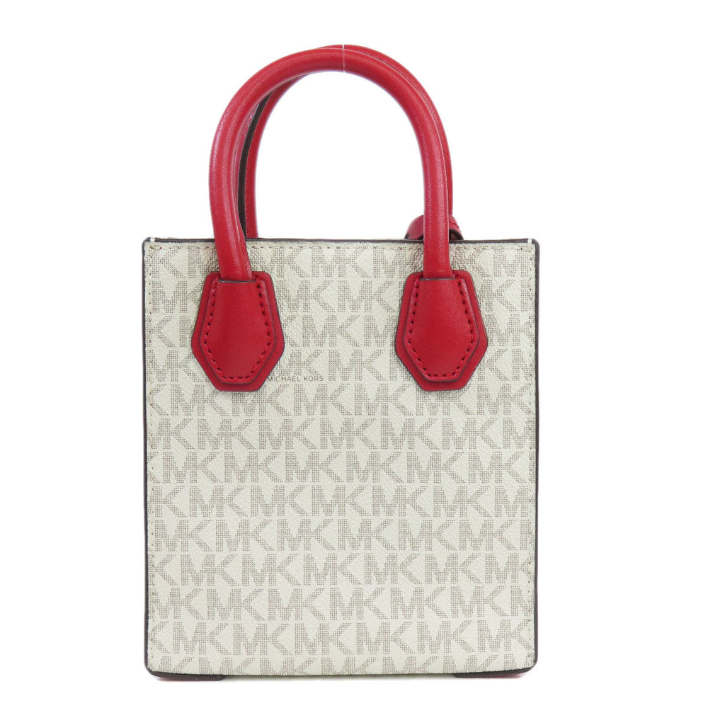 MICHAEL KORS Handbag PVC white Mercer MK Signature 2WAY Women Used Authentic