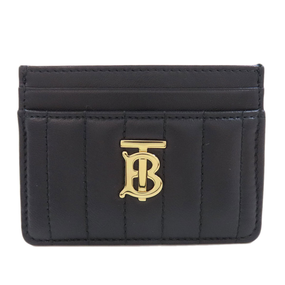 BURBERRY Card Case leather black logo Women(Unisex) Used Authentic