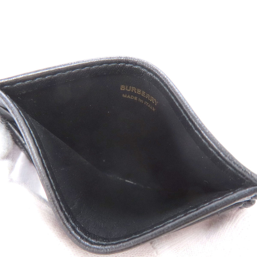 BURBERRY Card Case leather black logo Women(Unisex) Used Authentic