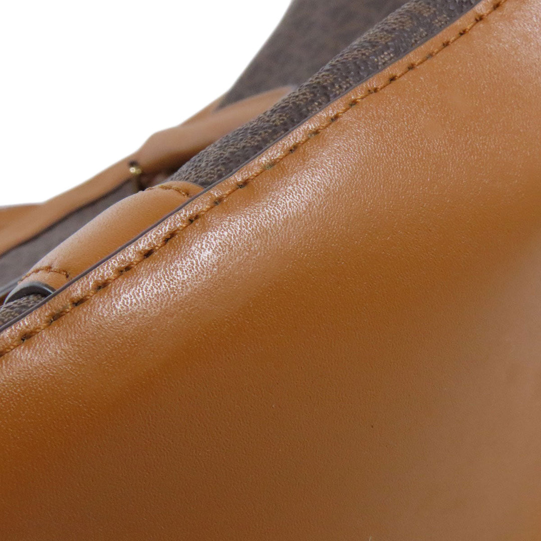 MICHAEL KORS Handbag PVC Brown MK Signature 2WAY Women Used Authentic