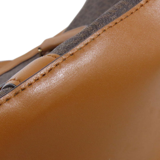 MICHAEL KORS Handbag PVC Brown MK Signature 2WAY Women Used Authentic