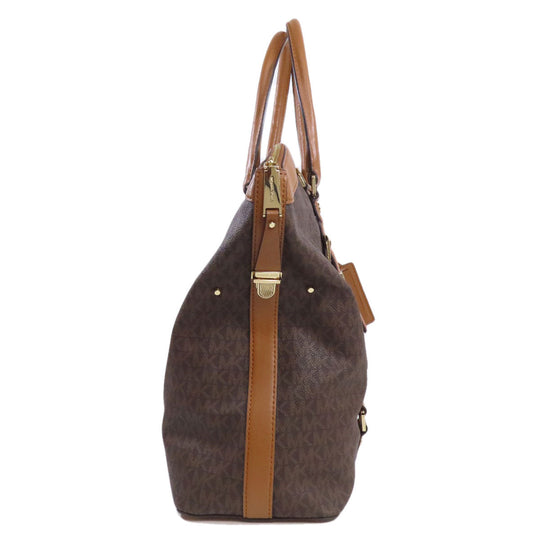 MICHAEL KORS Handbag PVC Brown MK Signature 2WAY Women Used Authentic