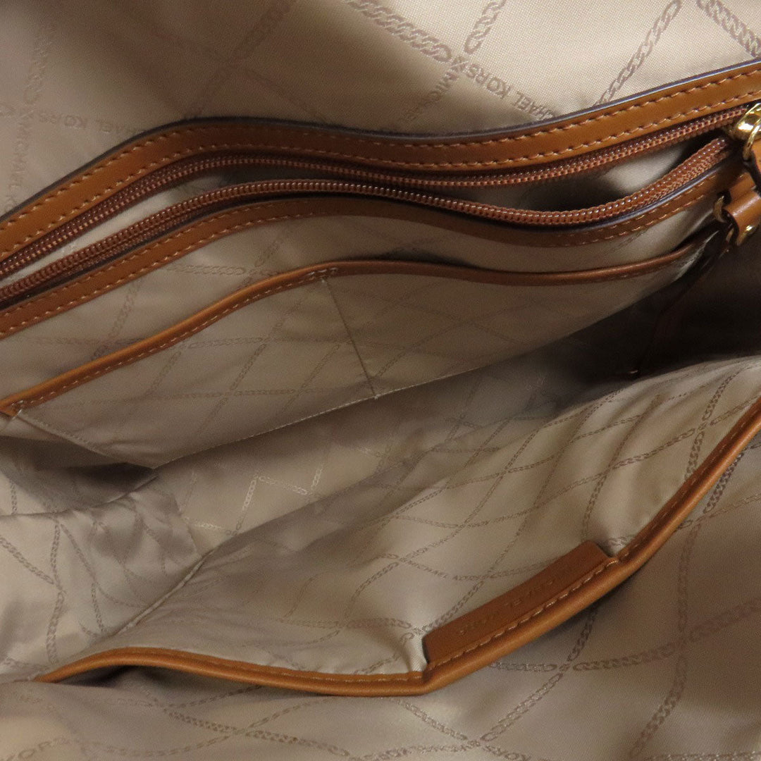MICHAEL KORS Handbag PVC Brown MK Signature 2WAY Women Used Authentic