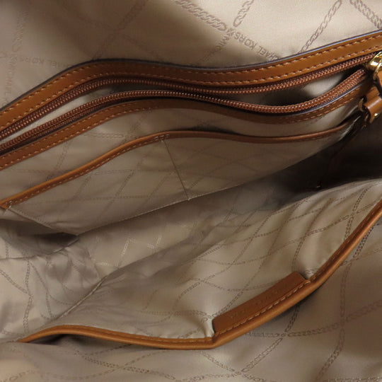 MICHAEL KORS Handbag PVC Brown MK Signature 2WAY Women Used Authentic