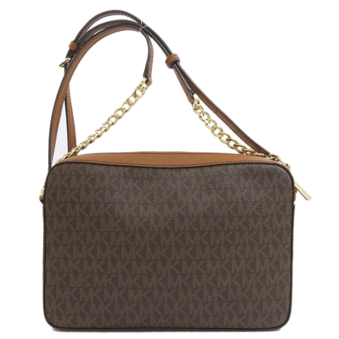 MICHAEL KORS Shoulder Bag PVC Brown MK signature Women Used Authentic