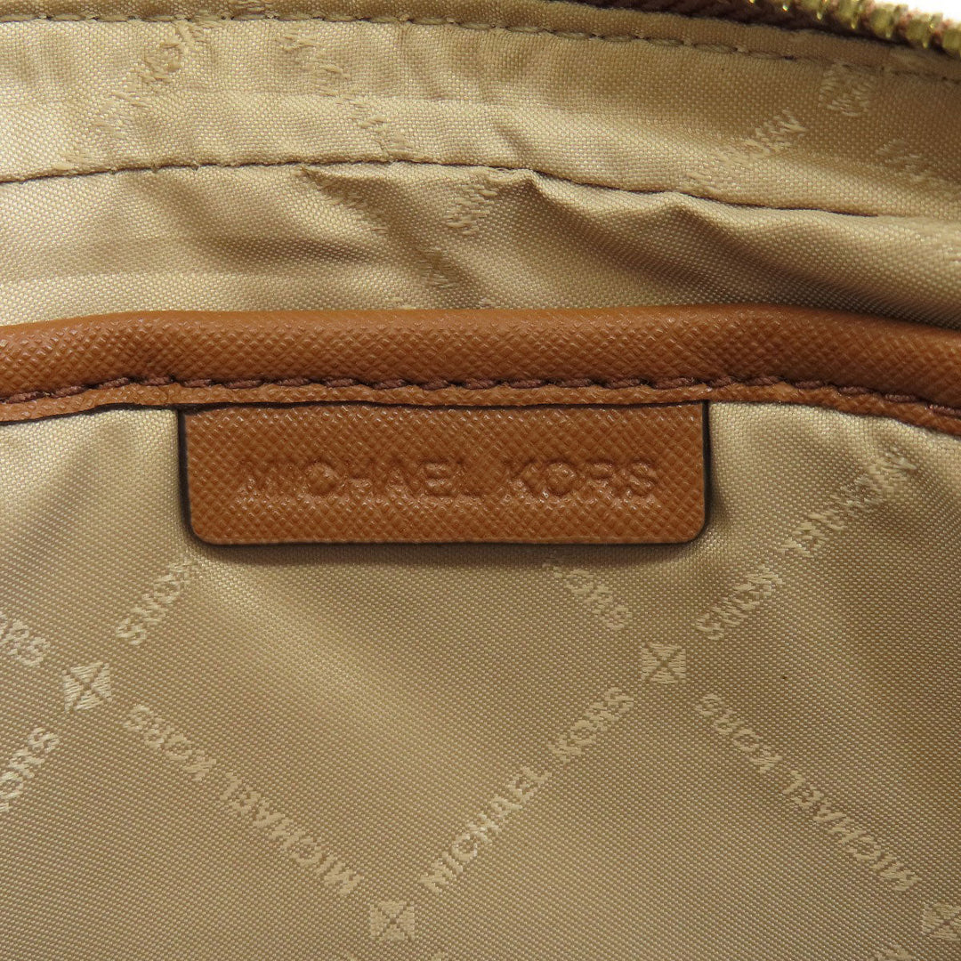 MICHAEL KORS Shoulder Bag PVC Brown MK signature Women Used Authentic