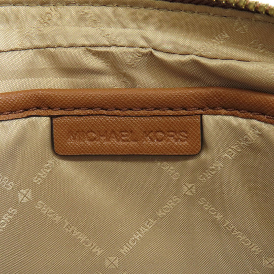 MICHAEL KORS Shoulder Bag PVC Brown MK signature Women Used Authentic