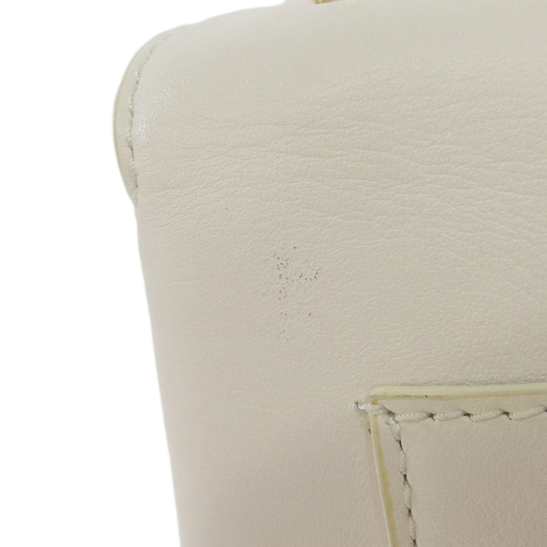 MICHAEL KORS Handbag leather white logo Women Used Authentic