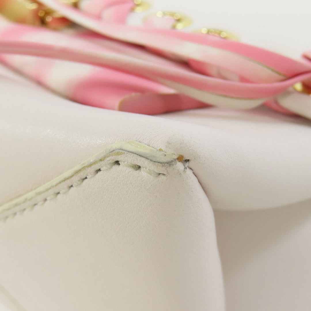 MICHAEL KORS Handbag leather white logo Women Used Authentic
